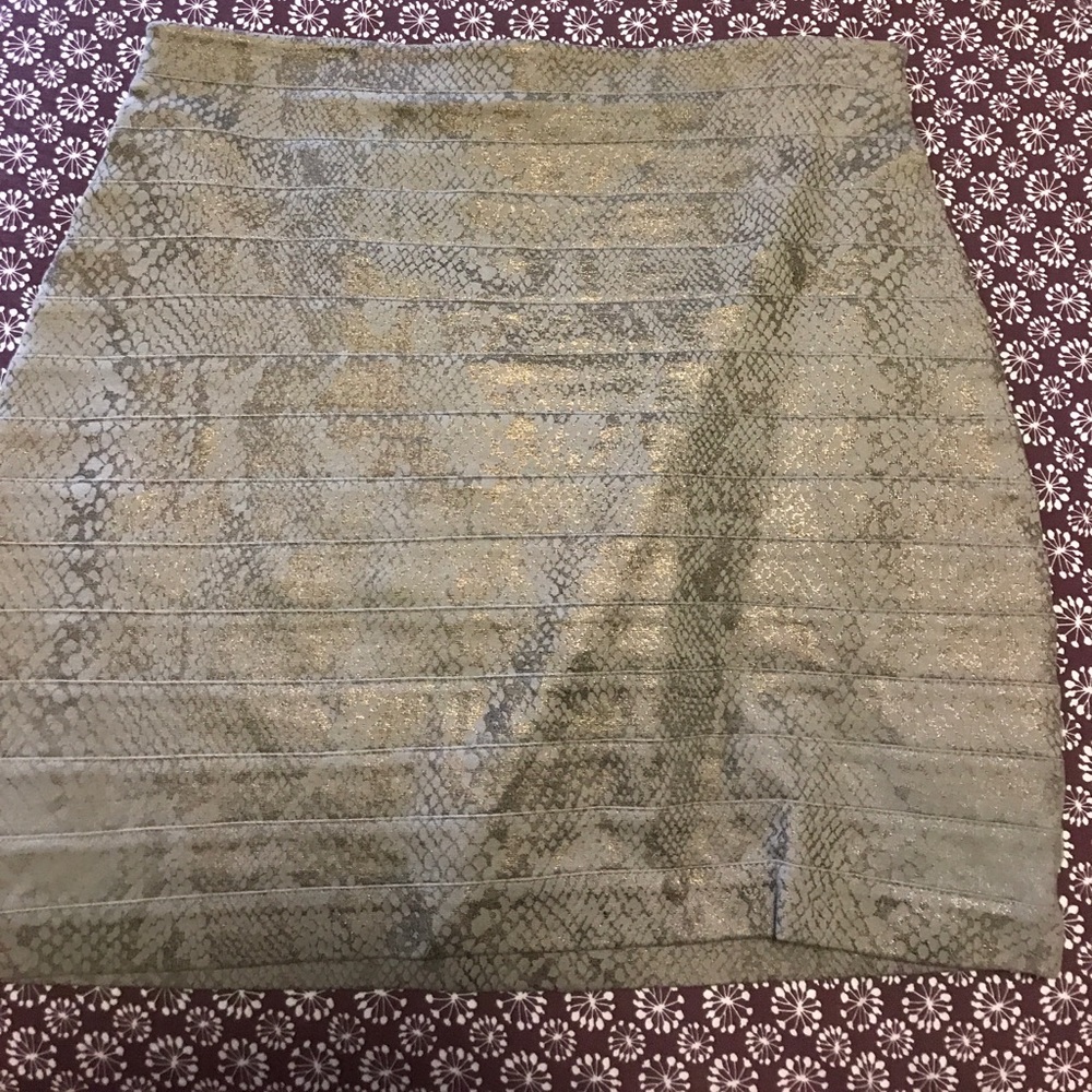 Gold animal print skirt