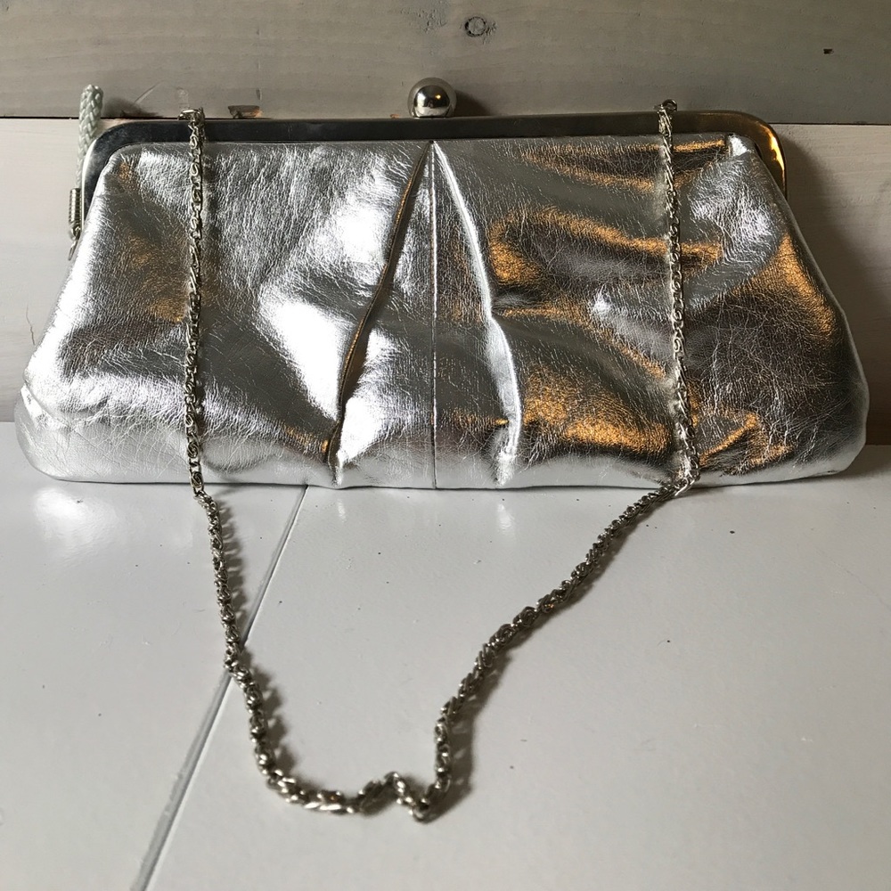 Vintage look silver clutch