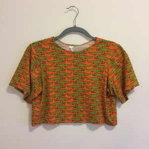 Juanita Banana Alligator Print Crop Top
