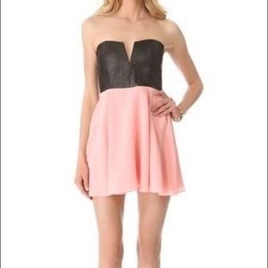 Mason pink/black  strapless Party dress.