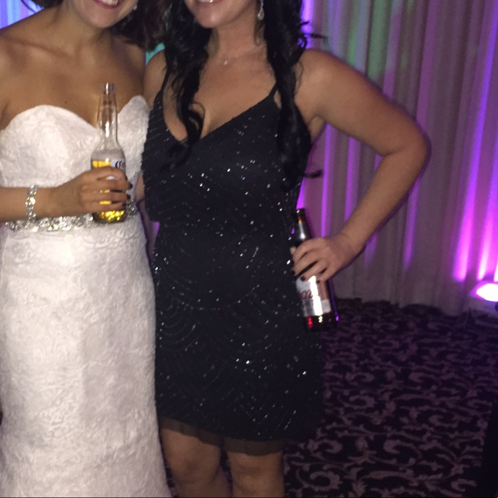 Adrianna Papell Beaded Blouson Dress