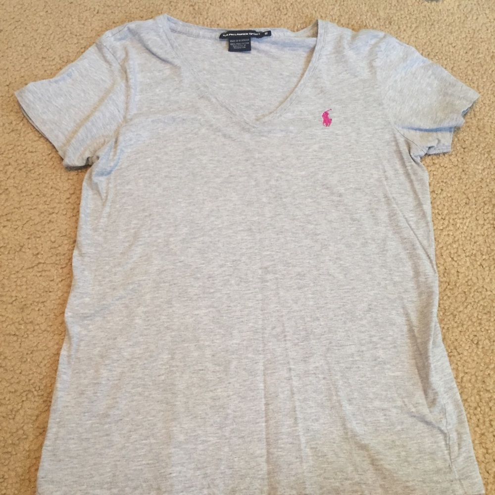 [Polo] Gray v-neck T-shirt