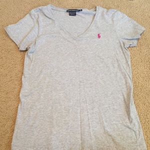 [Polo] Gray v-neck T-shirt