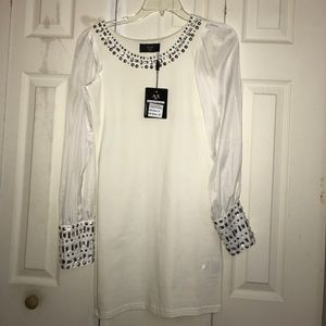 White brand new AX Paris dress. Long sleeve