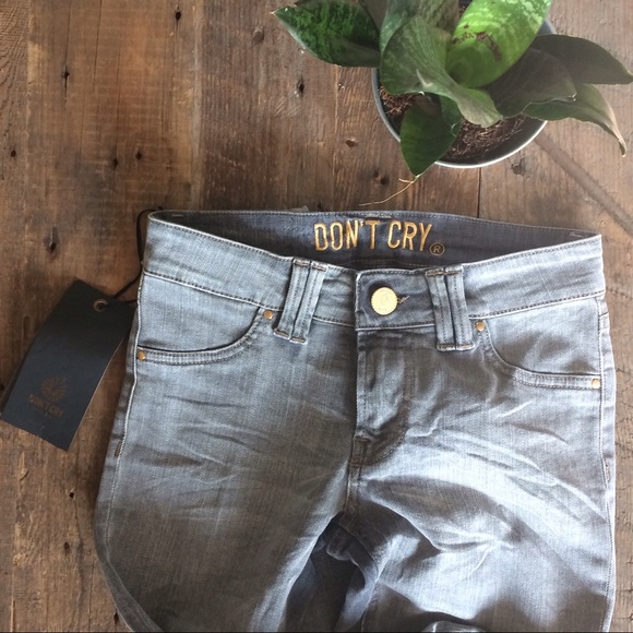 Grey Skinny Denim Designer Jeans - Picture 3 of 4