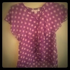 Purple Polka dot Blouse