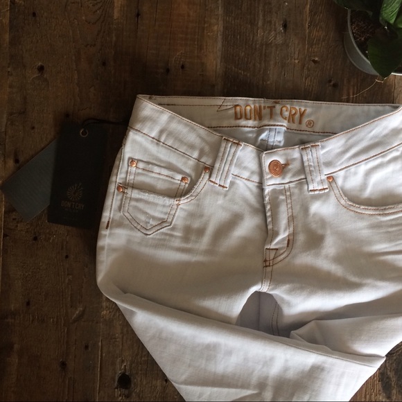 White Skinny Designer Denim Jeans - Picture 2 of 3