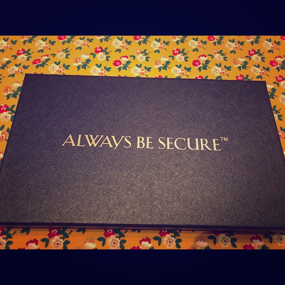 Always Be Secure Black Leather Wristlet