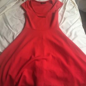 Red Dress with connected gold necklace