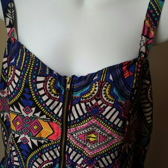 Plus size multicolored tribal print tank dress - Picture 2 of 4