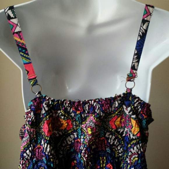Plus size multicolored tribal print tank dress - Picture 3 of 4