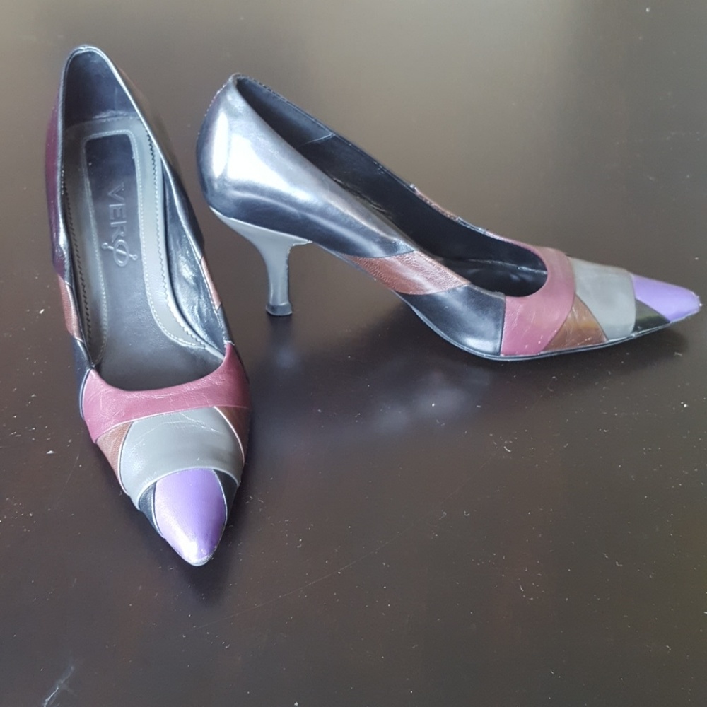 Vintage Italian Leather Multi-Color Pumps - Size 6