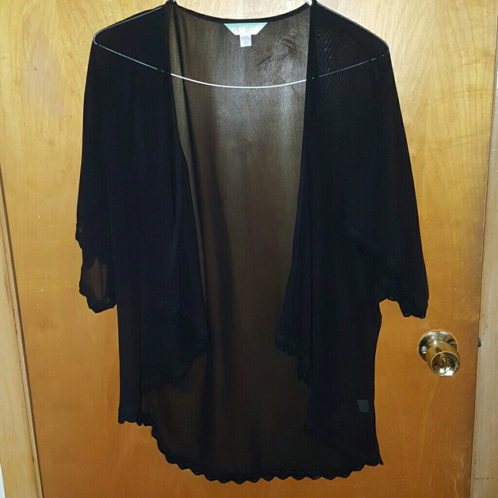 Black sheer kimono