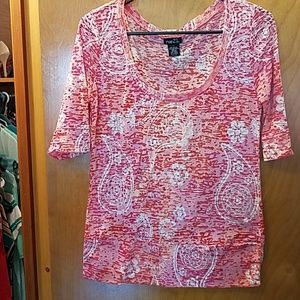 3/4 sleeve sheer blouse.