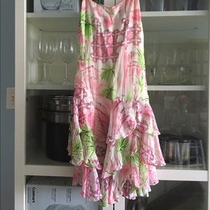 LILLY PULITZER Belle Villa Silk Dress 2 ruffles