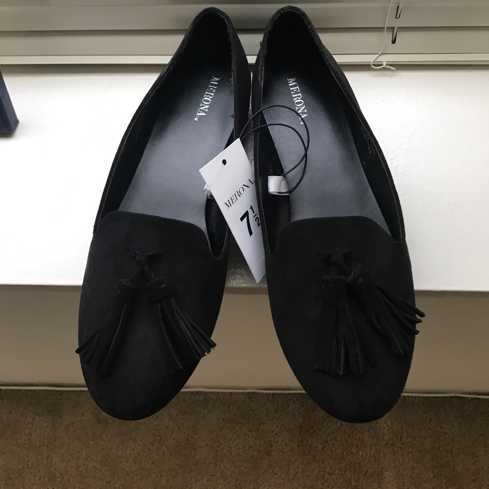 NWT Black Suede Loafers