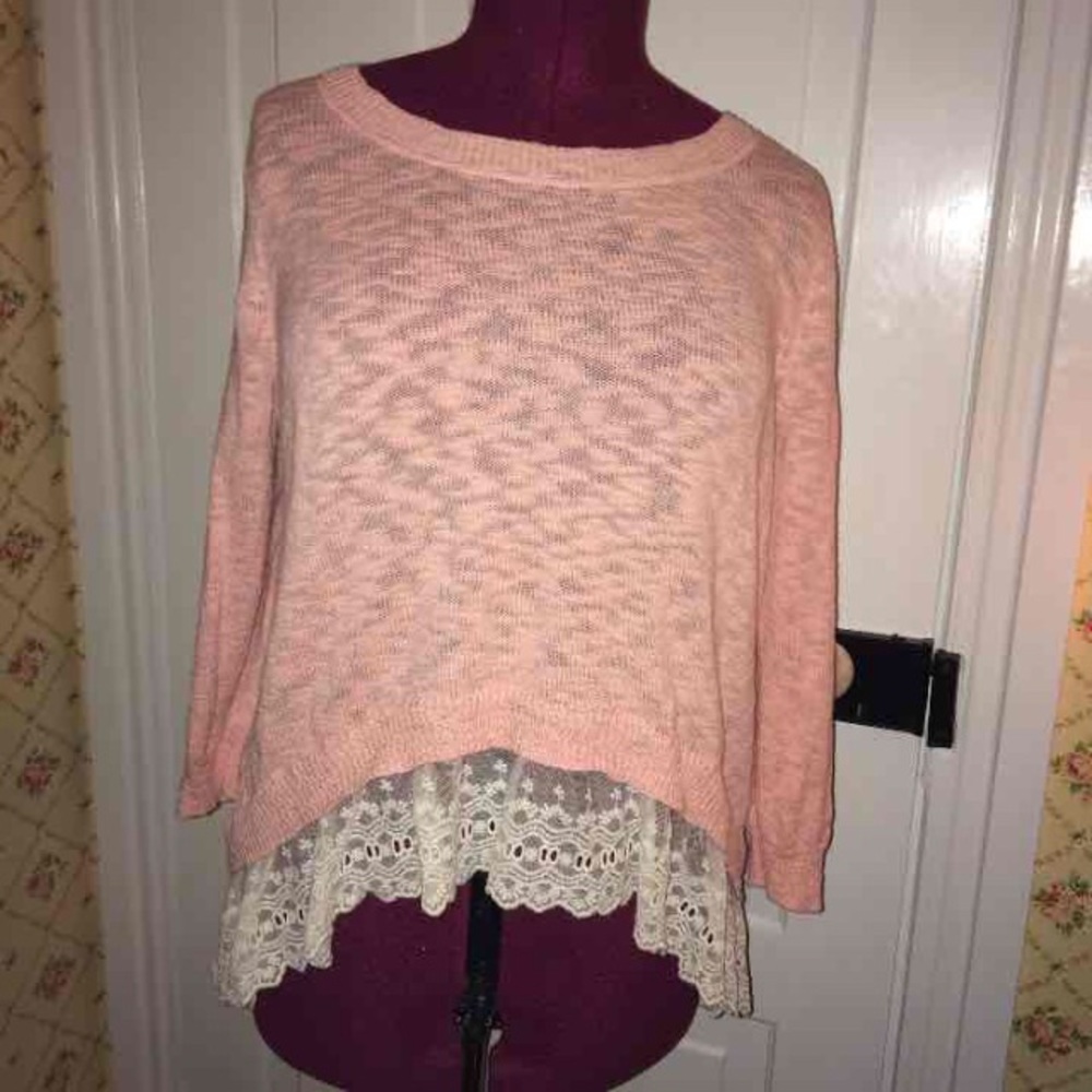 Size XXL- Mossimo Lace Bottom Sweater
