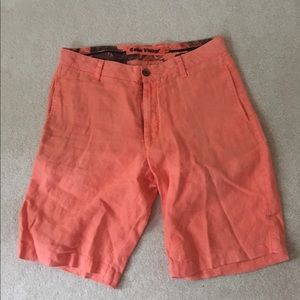 Men's Tailor Vintage salmon colored linen shorts