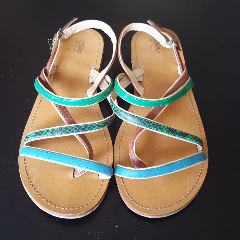 Multi-colored Stripey Sandals - Merona- Size 7