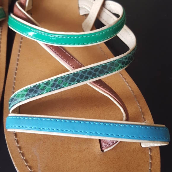 Multi-colored Stripey Sandals - Merona- Size 7 - Picture 2 of 3