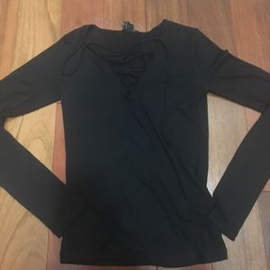 Brand New Lace up black Longsleeve Top