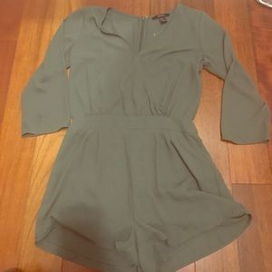 Never Worn Dark Green 3/4 sleeve Romper
