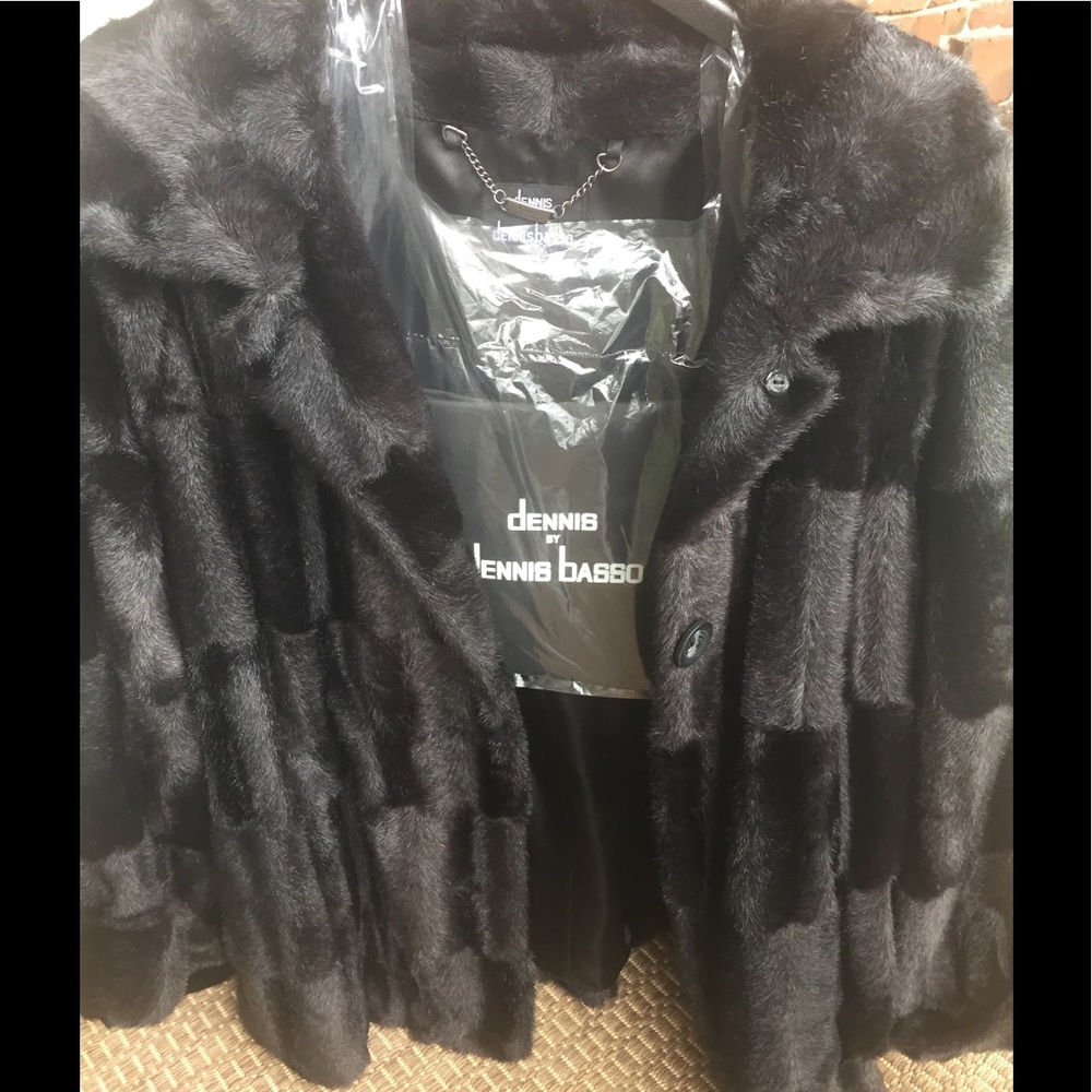 Dennis Basso faux fur coat - size L