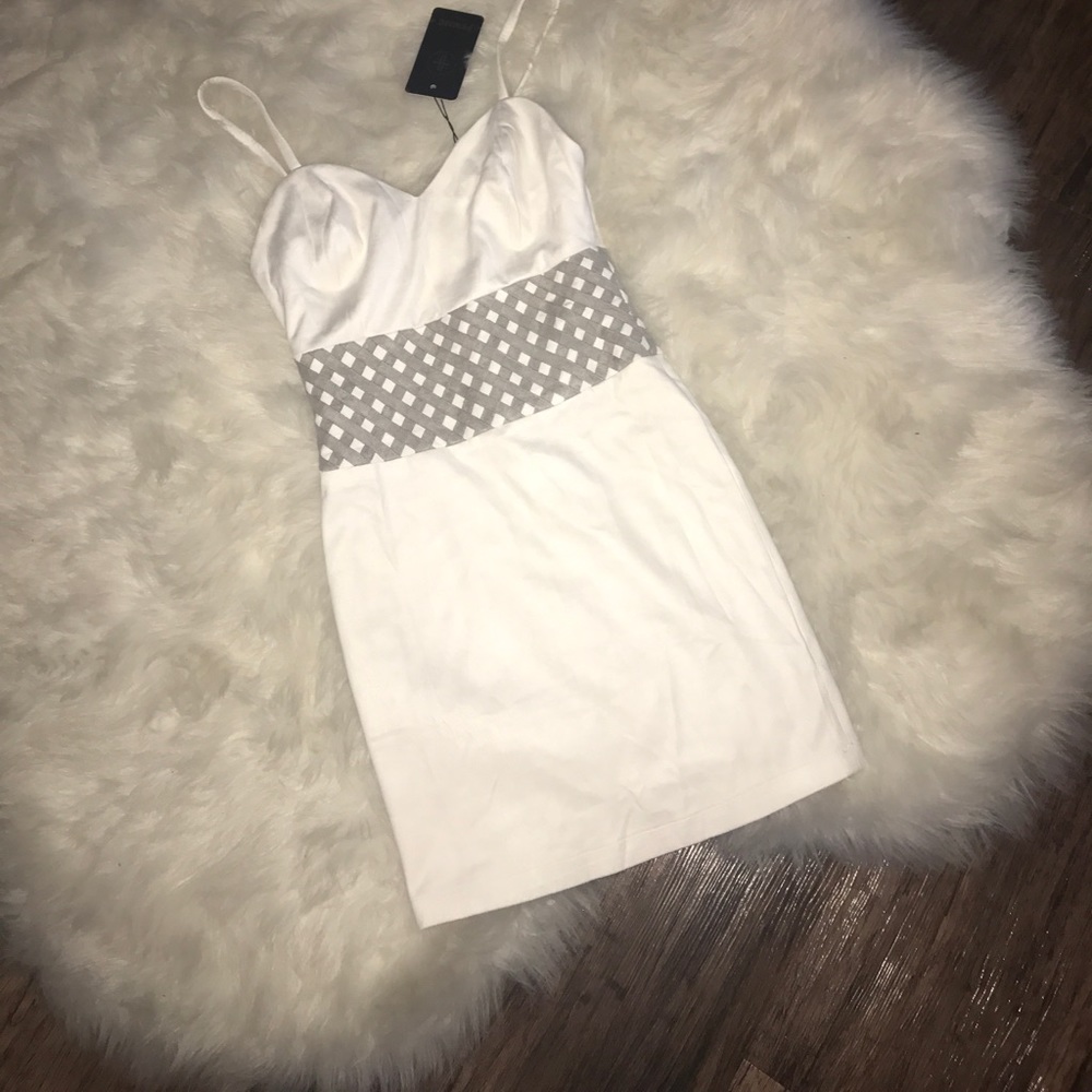 White mini faux suede dress