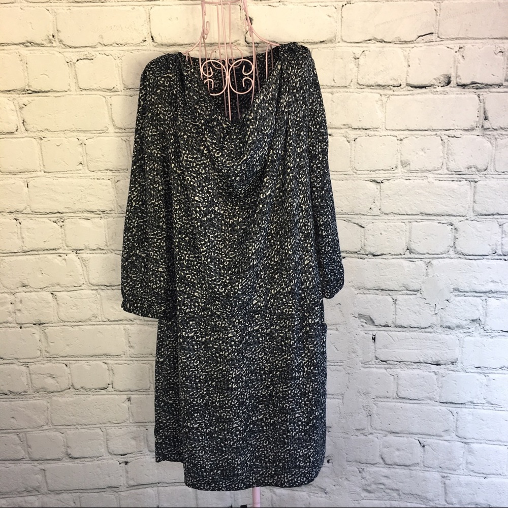 Gap Blue Printed Dress Cowl Neck size 14