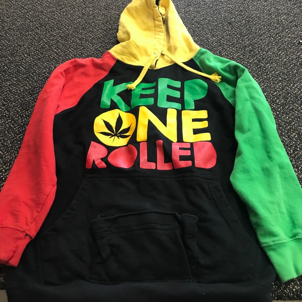 Keep one rolled sweatshirt