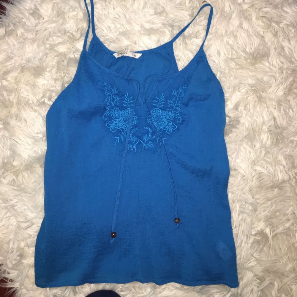 Blue Old Navy Lace Tank