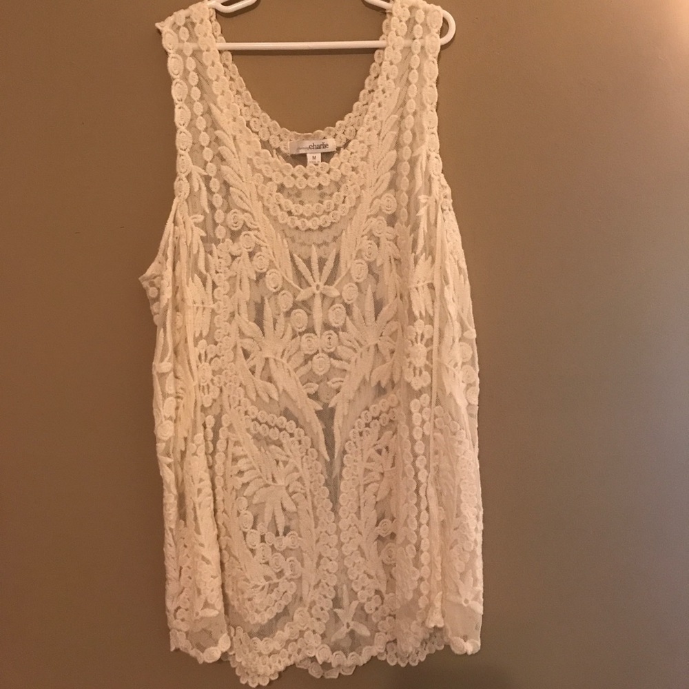 Charming Charlie lace Tank