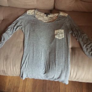 Gray and lace shirt