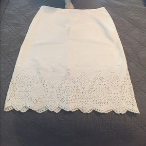 Banana Republic White Eyelet Skirt Size 4