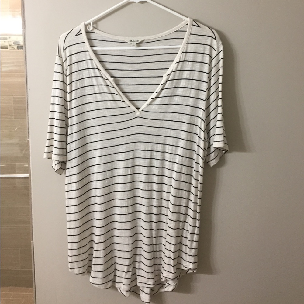 Madewell choral split neck shirt