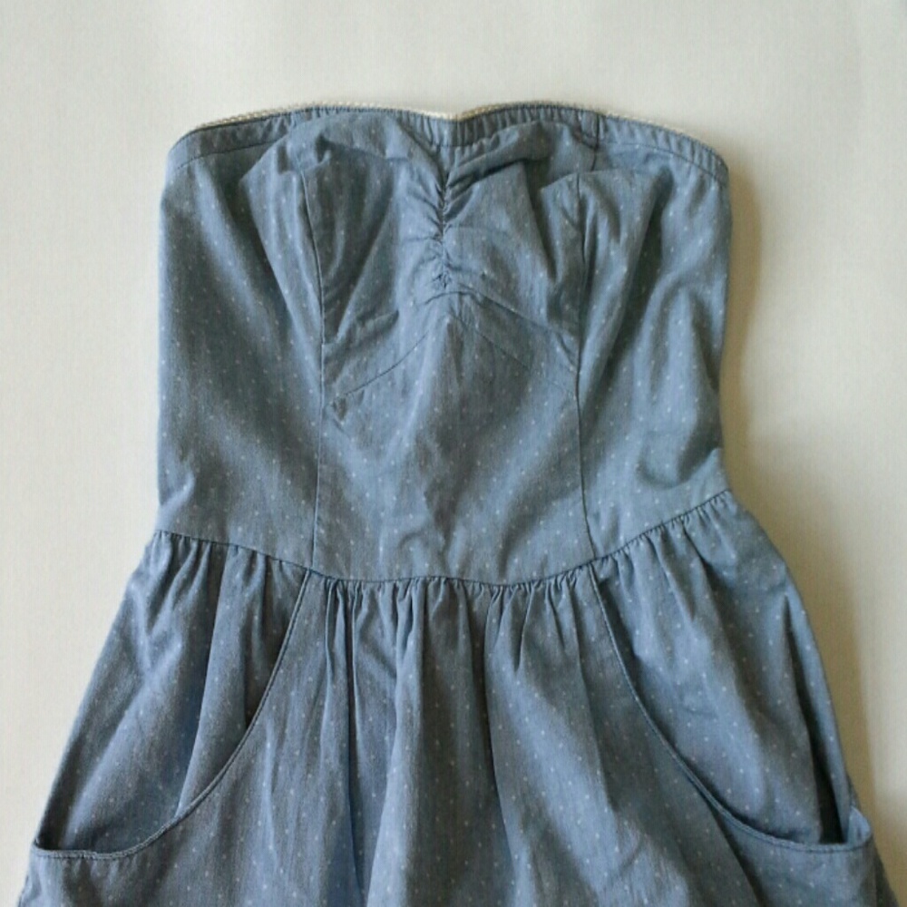 ♦️3/$10♦️ [Mossimo] Strapless chambray dress sz XS