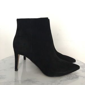 Sam Edelman black suede pointed toe ankle booties