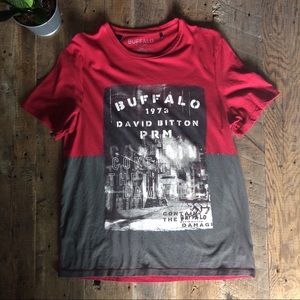 Buffalo David Bitton Shirts - MENS | Buffalo | T-Shirt Red and Gray Buffalo David Bitton Shirts - MENS | Buffalo | T-Shirt Red and Gray