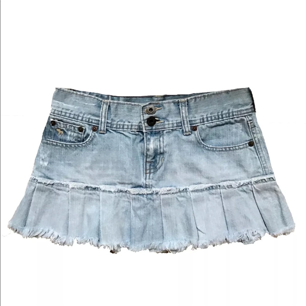 Aeropostale Size 14 Light Blue Jean SKIRT Fringe