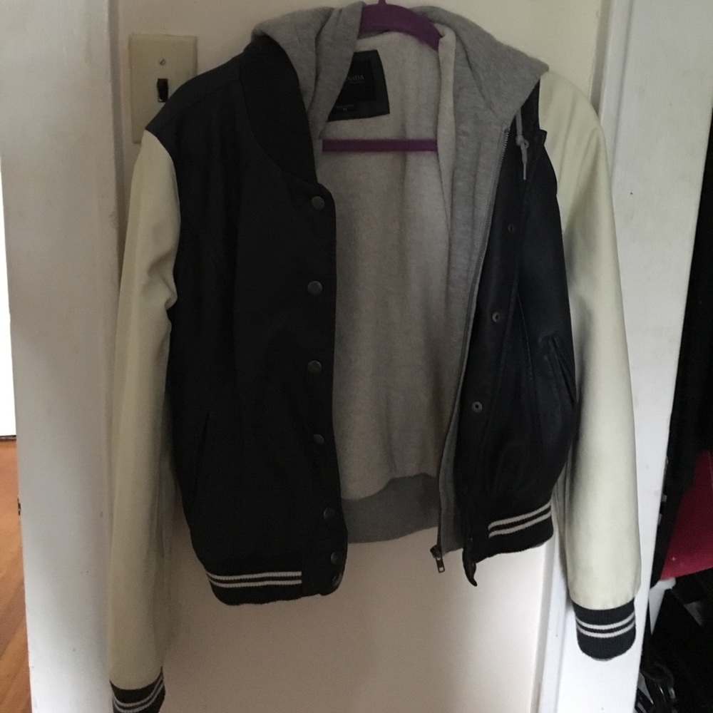 Obey bomber jacket with hoodie attached