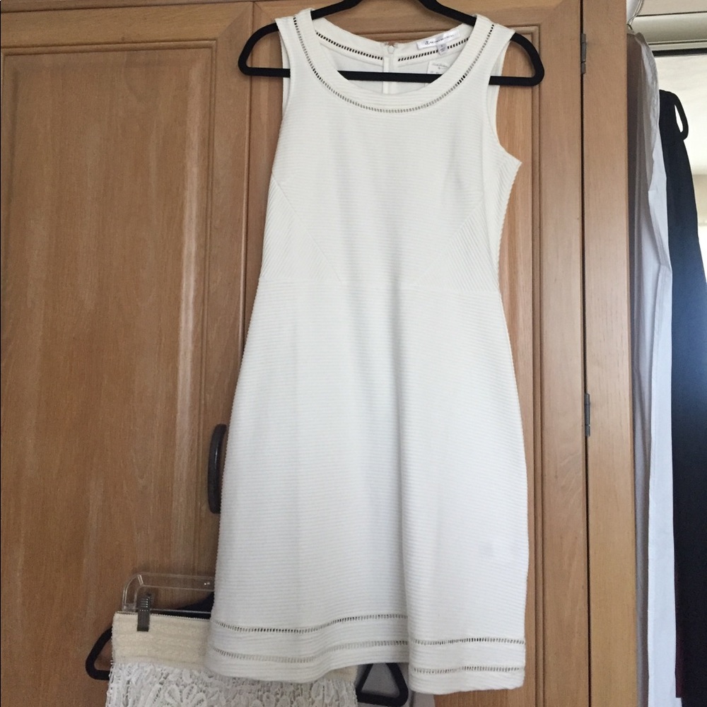 BRAND NEW ! White Textured Cocktail Dress