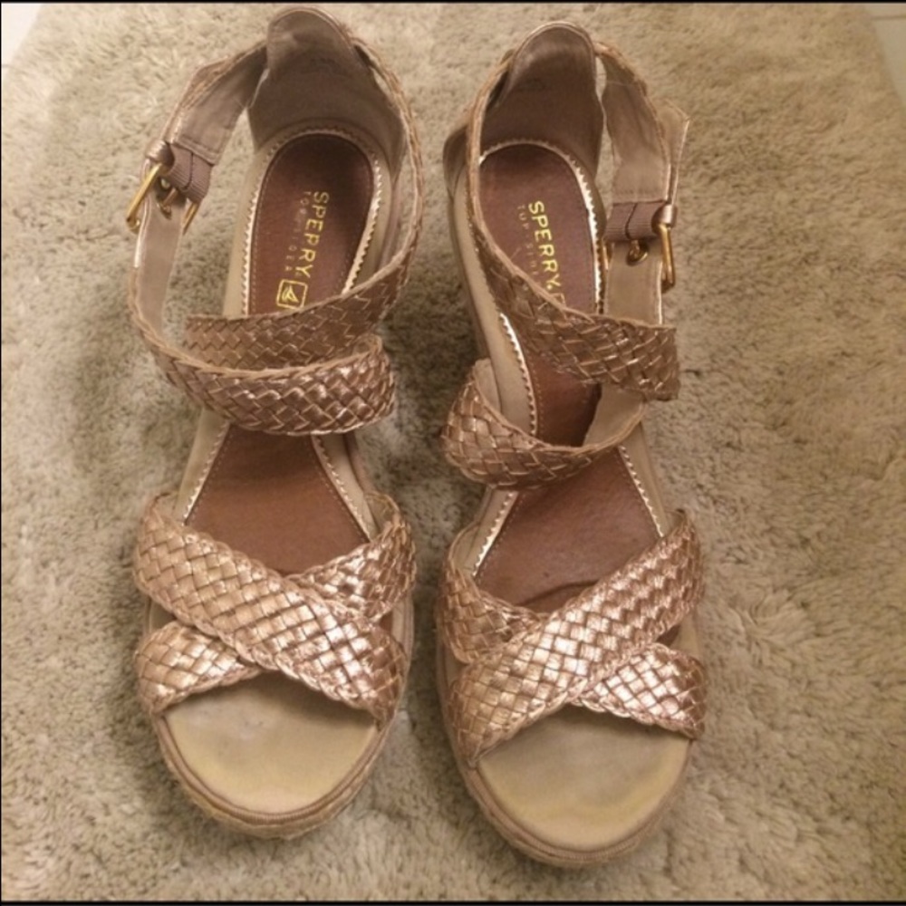 Sperry Top Sider Rose Gold Wedges