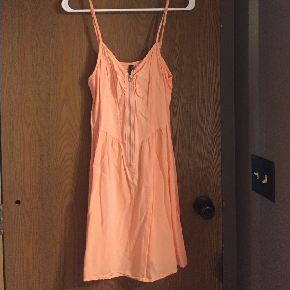 Light Coral Zipper Dress
