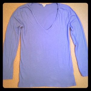 J. Crew long sleeve blue V-neck t-shirt