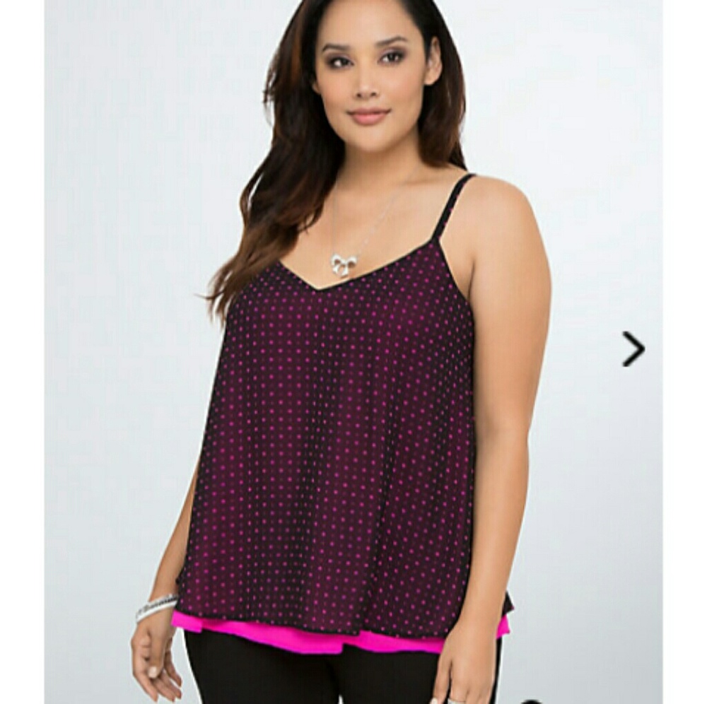 Torrid heart print double layer chiffon cami