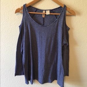 Striped Cold Shoulder Top