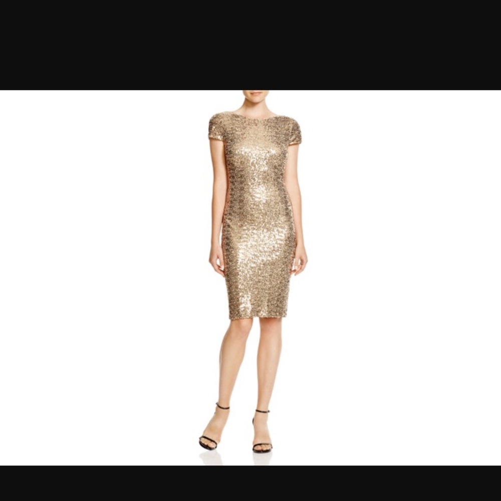 Badgley Mischka cowl back sequin dress-size 4