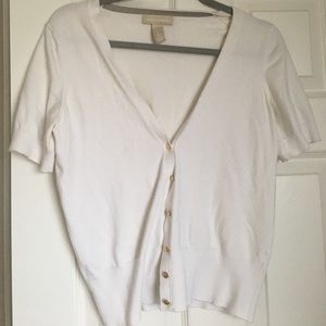 Banana Republic short sleeve white cardigan
