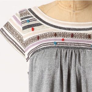 SALE!, Anthropologie silver boat neck top.