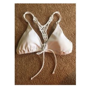 VS white crochet swim top